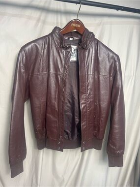90S SADDLERY BOMBER LEATHER JACKET - MEDIUM/40 made in korea